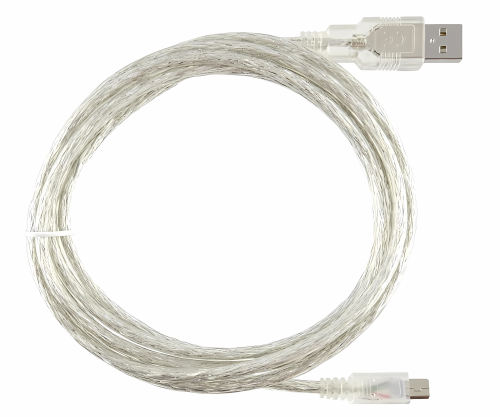 Mini USB 2.0 cable, A plug to 5pin mini plug, transparent, 2.00m, DINIC polybag